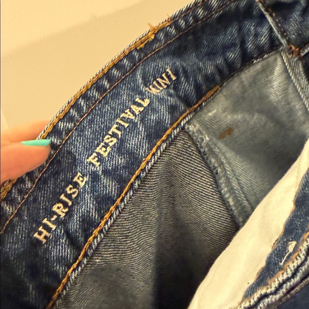 AEO HI-RISE festival JEAN SKIRT 12 - Picture 5 of 6